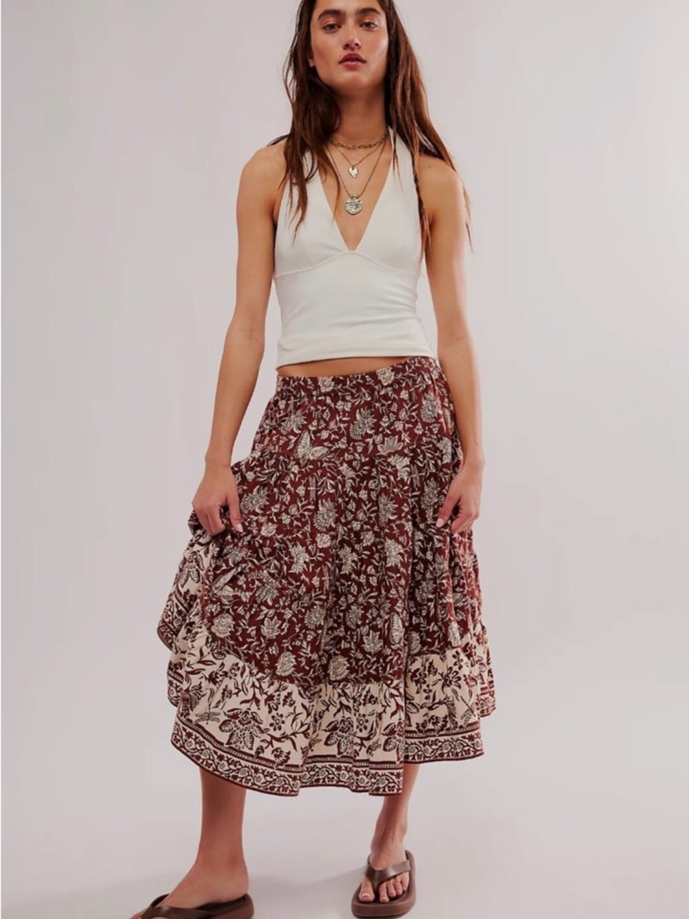 Free People In Full Swing Midi Skirt